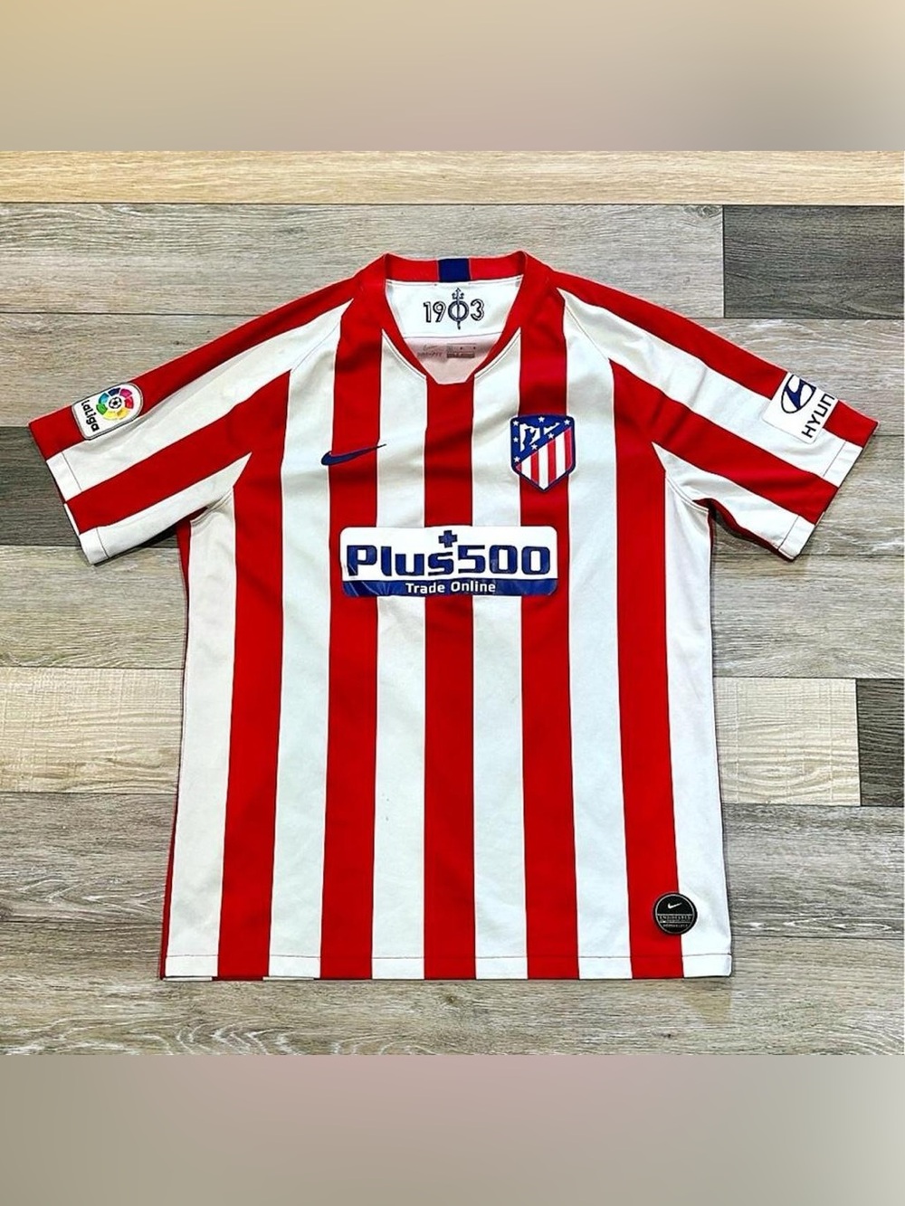 Nike Red & White Striped Soccer Jersey - Atletico Style
